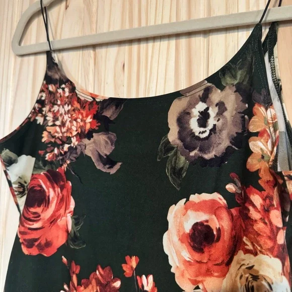 Polly & Esther Green Floral Spaghetti Strap Thong Bodysuit - Picture 8 of 10